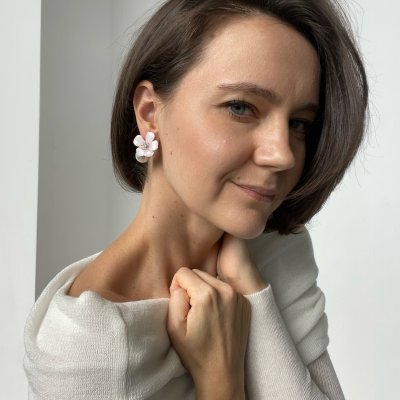 картинка Серьги "Розовый цветок"