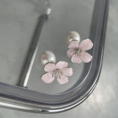 картинка Серьги "Розовый цветок"