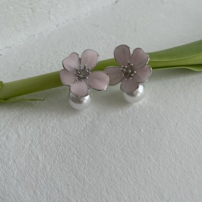 картинка Серьги "Розовый цветок"