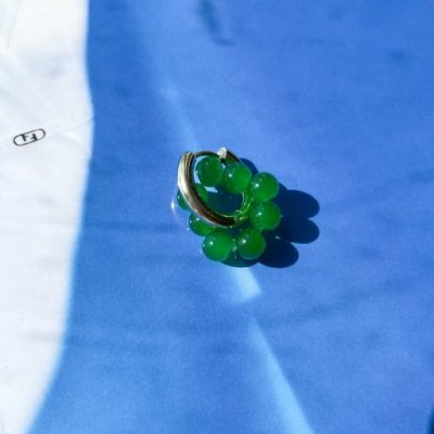 картинка Серьги с подвесом "Green ball"