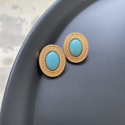 картинка Серьги "Бирюзовый диск"