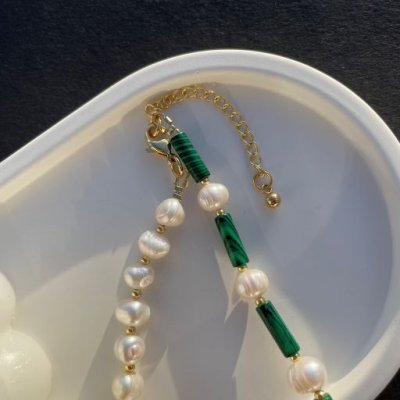 картинка Ожерелье "Malachite and pearls"