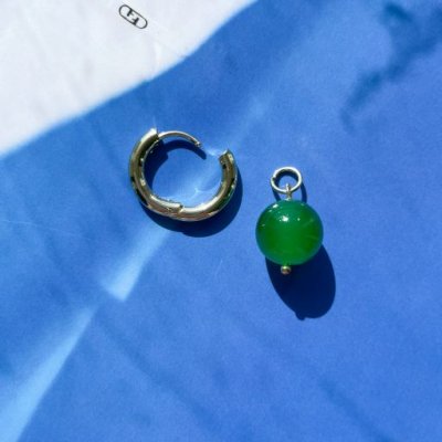 картинка Серьги с подвесом "Green ball"